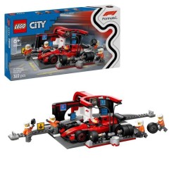 LEGO City 60443 Arret au stand de F1 avec voiture Ferrari - Jouet pour