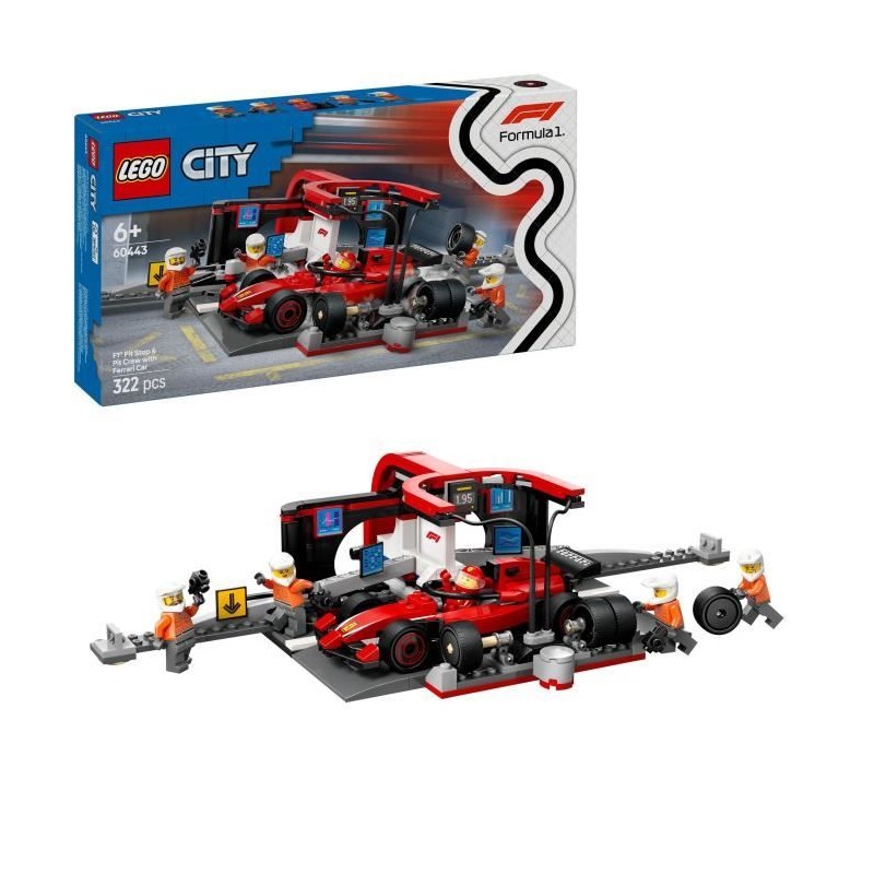 LEGO City 60443 Arret au stand de F1 avec voiture Ferrari - Jouet pour LEGO City 60443 Arret au stand de F1 avec voiture Ferrari - Jouet pour