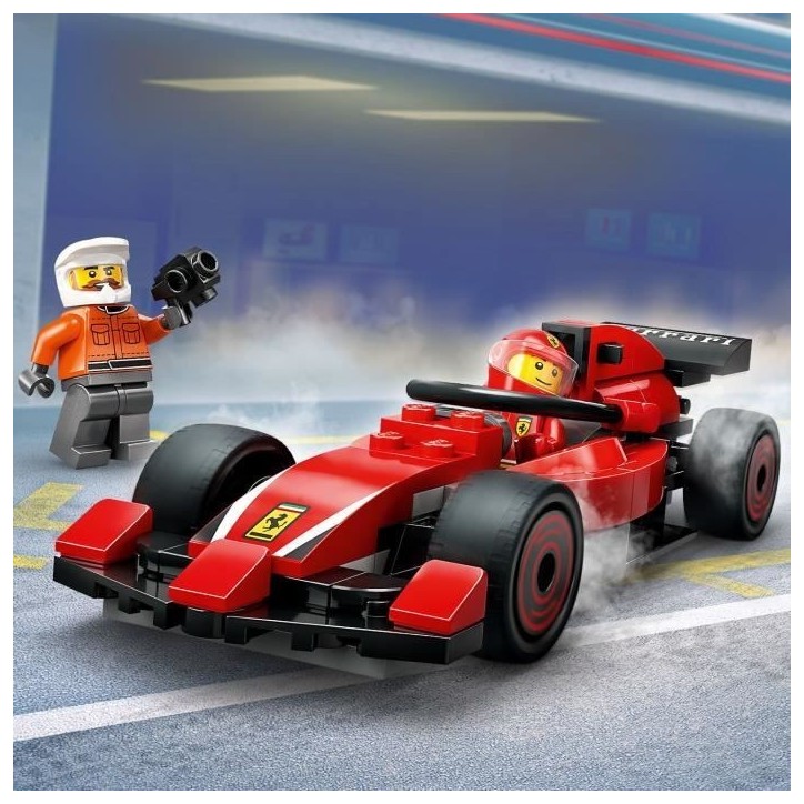 LEGO City 60443 Arret au stand de F1 avec voiture Ferrari - Jouet pour garçon des 6 ans