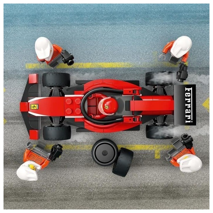 LEGO City 60443 Arret au stand de F1 avec voiture Ferrari - Jouet pour garçon des 6 ans
