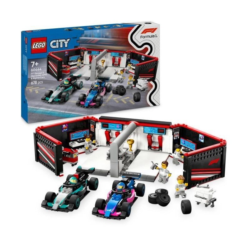 LEGO City 60444 Garage de F1 et voitures Mercedes-AMG et Alpine Jeu po LEGO City 60444 Garage de F1 et voitures Mercedes-AMG et Alpine Jeu po