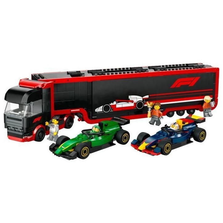 LEGO City 60445 Camion de F1 avec voitures de F1 RB20 et AMR24 - Jeu pour garçon des 8 ans