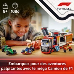 LEGO City 60445 Camion de F1 avec voitures de F1 RB20 et AMR24 - Jeu p