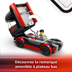 LEGO City 60445 Camion de F1 avec voitures de F1 RB20 et AMR24 - Jeu p