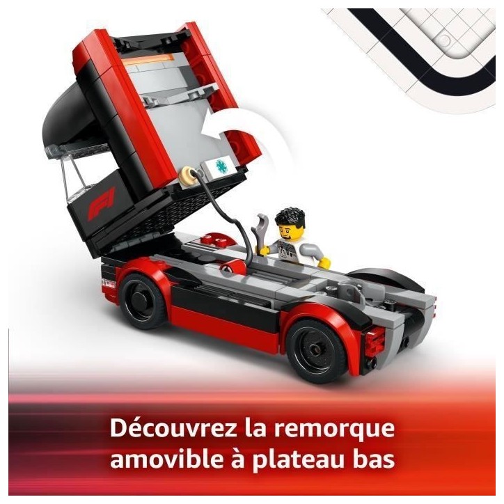 LEGO City 60445 Camion de F1 avec voitures de F1 RB20 et AMR24 - Jeu pour garçon des 8 ans