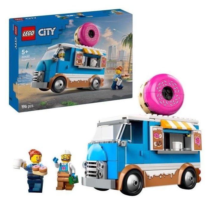 LEGO City 60452 Le food-truck de donuts - Jouet de construction pour garçon des 5 ans