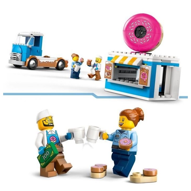 LEGO City 60452 Le food-truck de donuts - Jouet de construction pour garçon des 5 ans