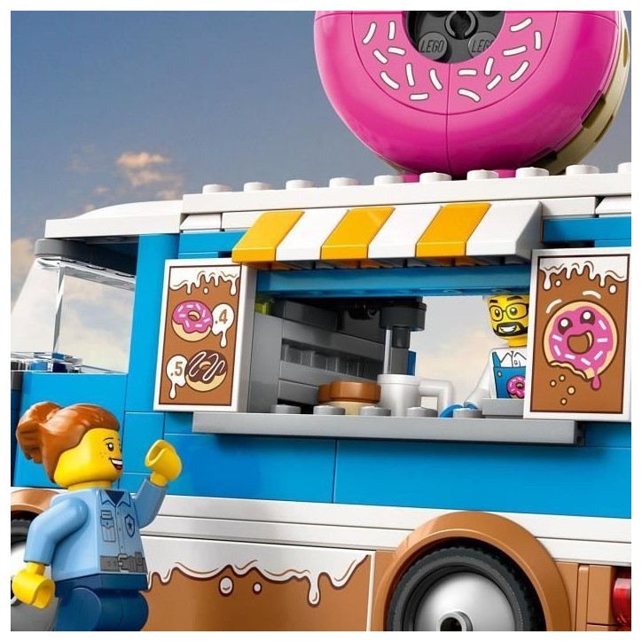LEGO City 60452 Le food-truck de donuts - Jouet de construction pour garçon des 5 ans