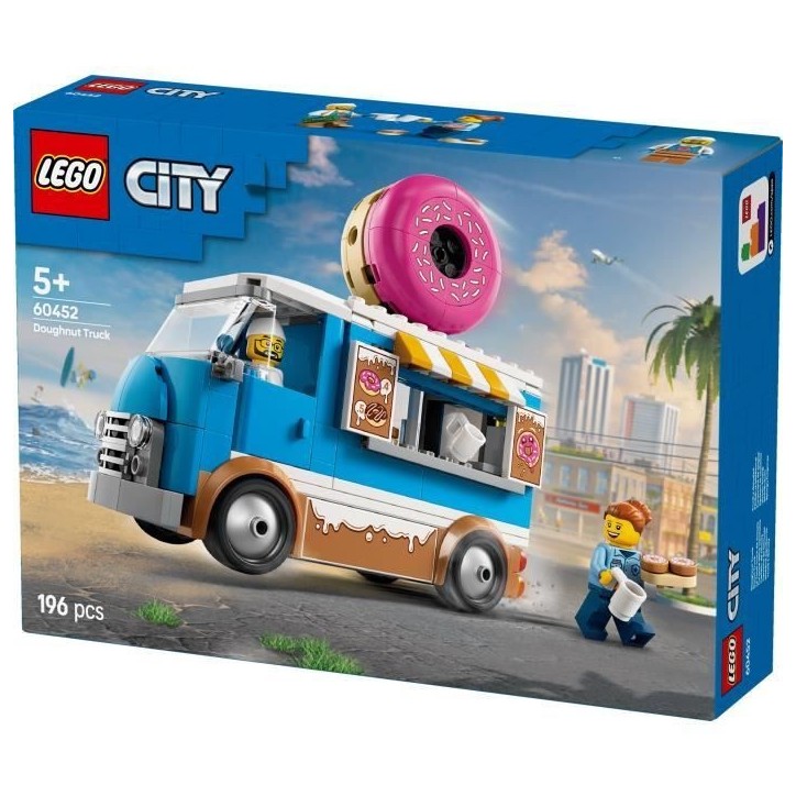 LEGO City 60452 Le food-truck de donuts - Jouet de construction pour garçon des 5 ans