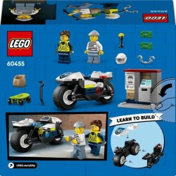 LEGO City 60455 La Course-Poursuite en Moto de Police - Jeu de constru