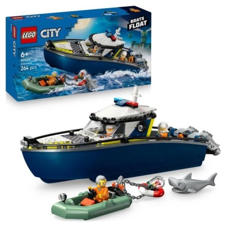 LEGO City 60456 La Course-Poursuite en Bateau de Police - Jouet pour G