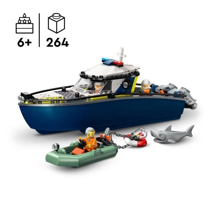 LEGO City 60456 La Course-Poursuite en Bateau de Police - Jouet pour Garçon des 6 ans LEGO City 60456 La Course-Poursuite en Bateau de Police - Jouet pour Garçon des 6 ans