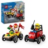 LEGO City 60458 Pack de bolides de course : camion de pizza contre cam