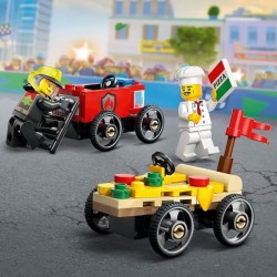 LEGO City 60458 Pack de bolides de course : camion de pizza contre cam