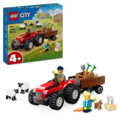 LEGO City 60461 Tracteur agricole rouge avec remorque et moutons - Jeu