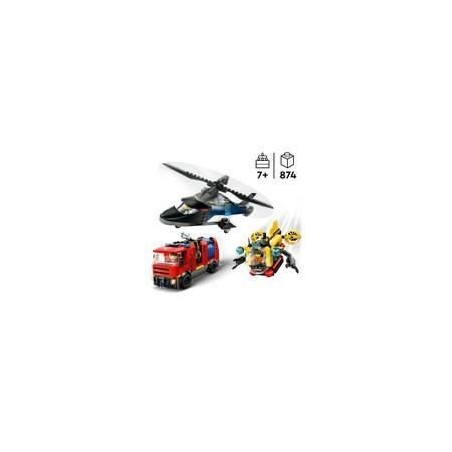 LEGO City 60462 Hélicoptere, camion de pompiers et sous marin modulable - Jouet des 7 ans