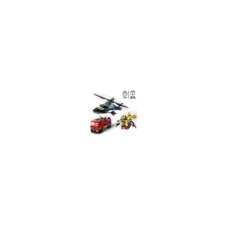 LEGO City 60462 Hélicoptere, camion de pompiers et sous marin modulable - Jouet des 7 ans