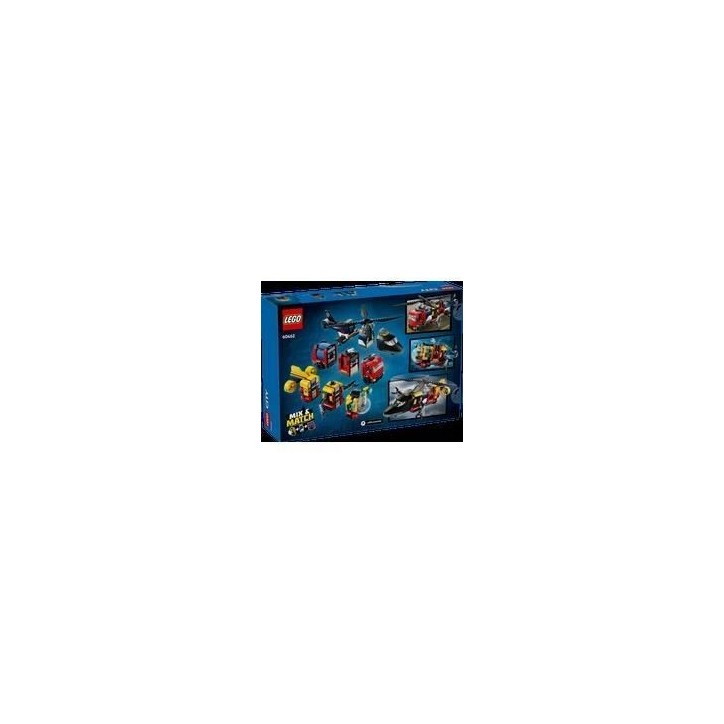 LEGO City 60462 Hélicoptere, camion de pompiers et sous marin modulable - Jouet des 7 ans