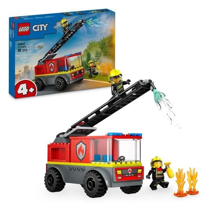 LEGO City 60463 Camion de pompiers avec échelle - Jeu de construction - Enfants des 4 ans