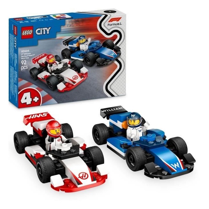 LEGO City 60464 Voitures de course de F1 Williams Racing et Haas F1 - Jouet des 4 ans