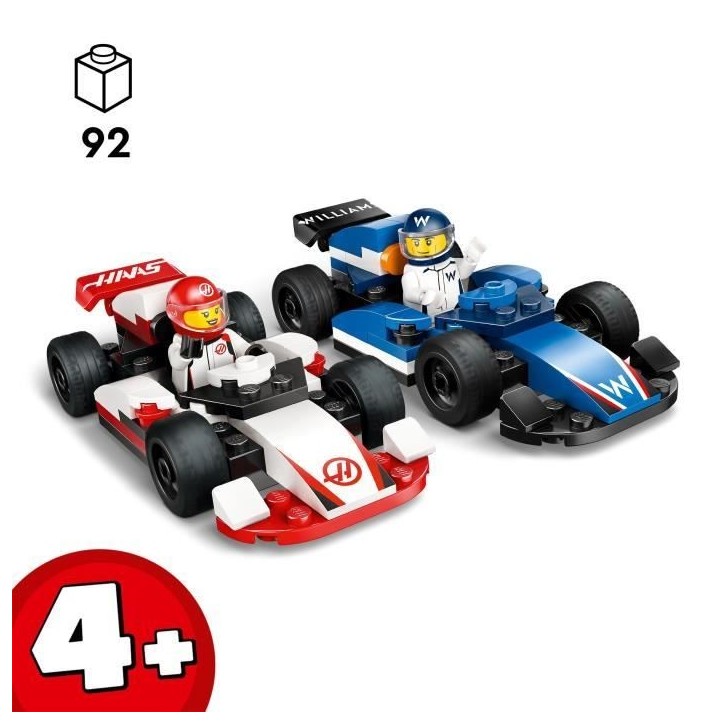 LEGO City 60464 Voitures de course de F1 Williams Racing et Haas F1 - Jouet des 4 ans