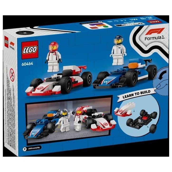 LEGO City 60464 Voitures de course de F1 Williams Racing et Haas F1 - Jouet des 4 ans