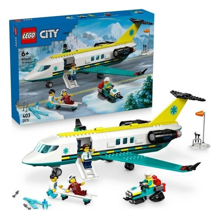 LEGO City 60465 L'Ambulance de Secours Aérienne - Jeu de Construction Garçon des 6 ans LEGO City 60465 L'Ambulance de Secours Aérienne - Jeu de Construction Garçon des 6 ans
