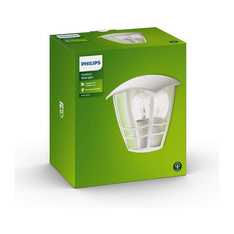 CREEK-Applique murale d'extérieur Métal H19,5cm Blanc Philips