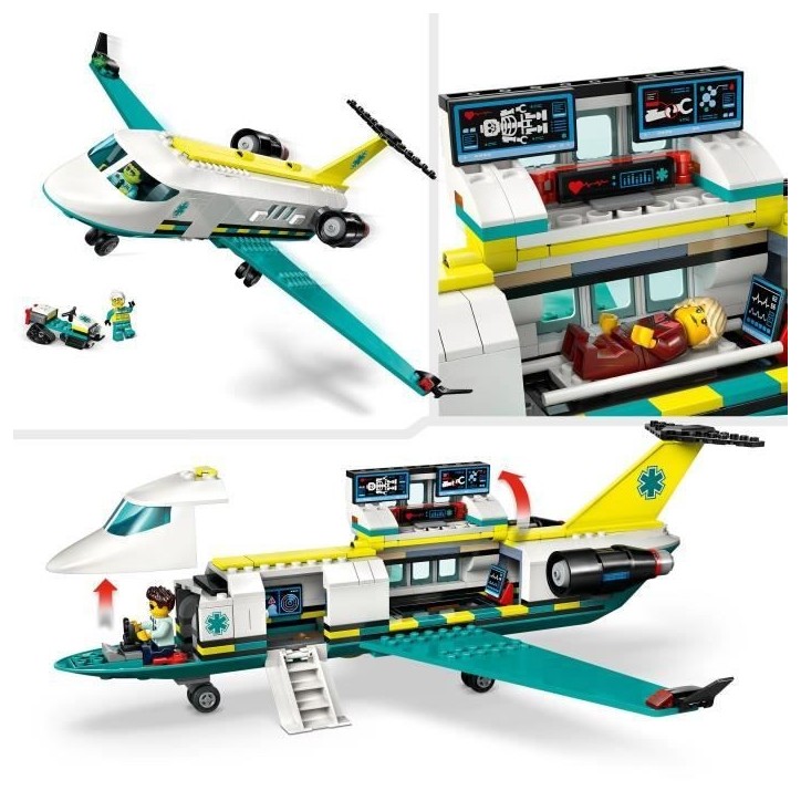LEGO City 60465 L'Ambulance de Secours Aérienne - Jeu de Construction Garçon des 6 ans LEGO City 60465 L'Ambulance de Secours Aérienne - Jeu de Construction Garçon des 6 ans
