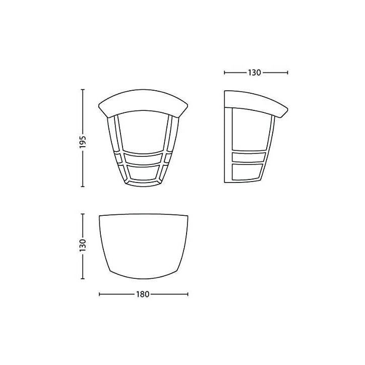 CREEK-Applique murale d'extérieur Métal H19,5cm Blanc Philips CREEK-Applique murale d'extérieur Métal H19,5cm Blanc Philips