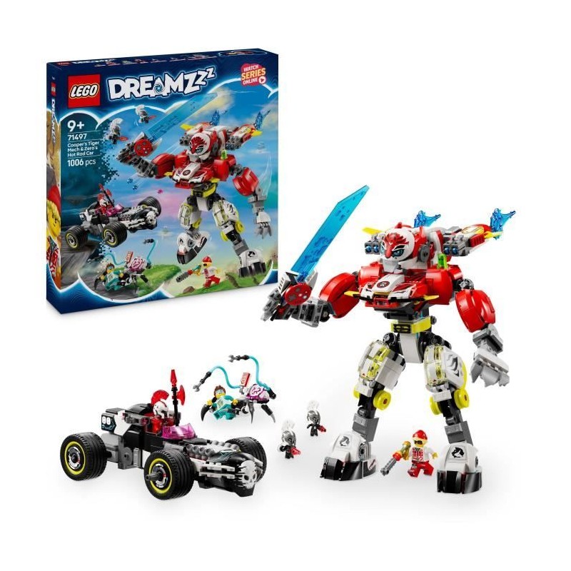 LEGO DREAMZzz 71497 Robot-tigre de Cooper et bolide de Zero - Jouet de LEGO DREAMZzz 71497 Robot-tigre de Cooper et bolide de Zero - Jouet de