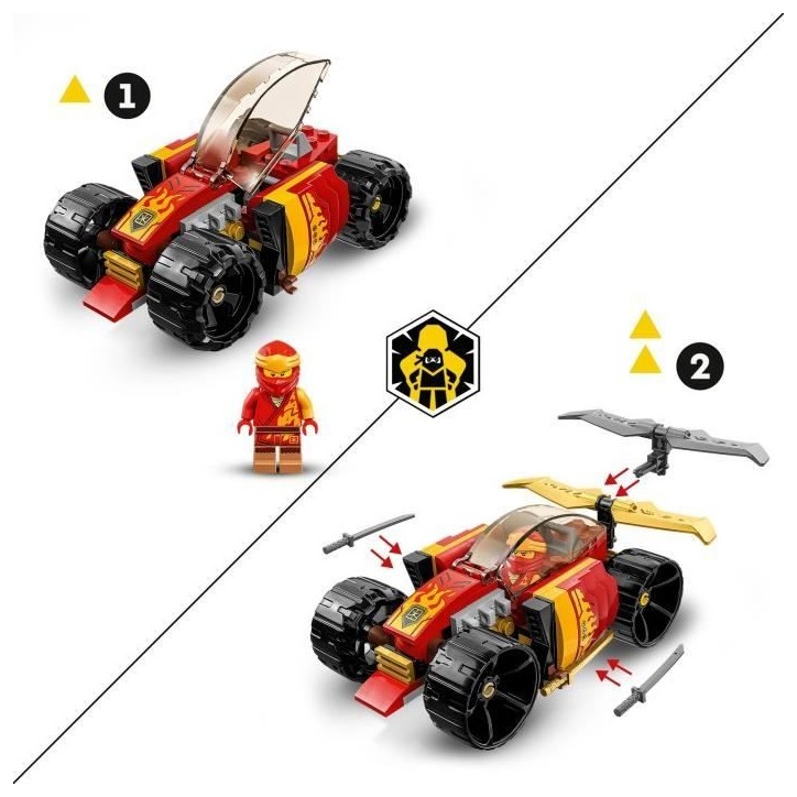 LEGO NINJAGO 71780 La Voiture de Course Ninja de Kai – Évolution, Jouet Voiture, 2-en-1 LEGO NINJAGO 71780 La Voiture de Course Ninja de Kai – Évolution, Jouet Voiture, 2-en-1