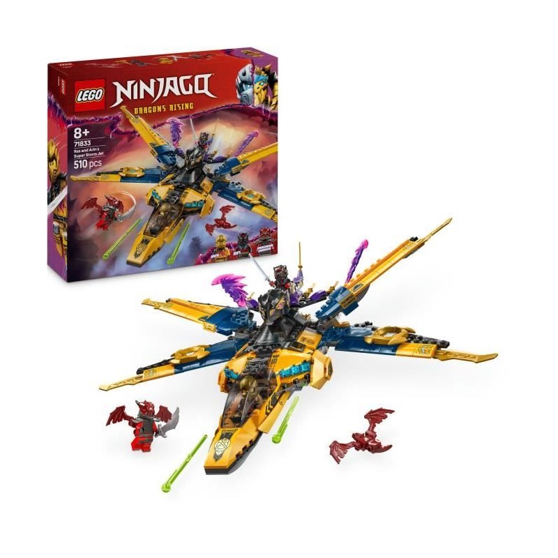 LEGO NINJAGO 71833 Le super avion tempete de Ras et Arin - Jeu de cons LEGO NINJAGO 71833 Le super avion tempete de Ras et Arin - Jeu de cons