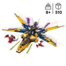 LEGO NINJAGO 71833 Le super avion tempete de Ras et Arin - Jeu de cons