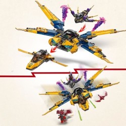 LEGO NINJAGO 71833 Le super avion tempete de Ras et Arin - Jeu de cons