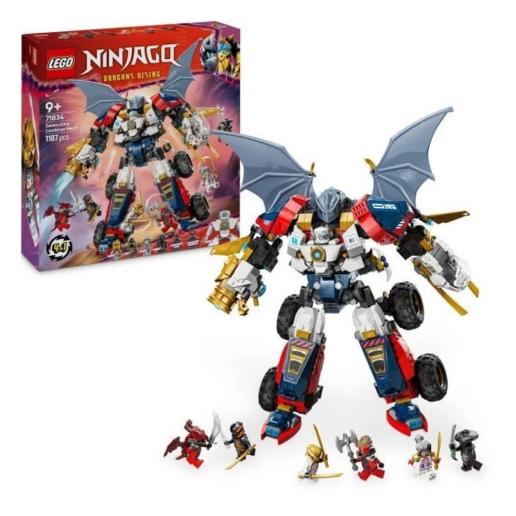 LEGO NINJAGO 71834 Le robot ultra combo de Zane - Jeu de construction 4-en-1 des 9 ans