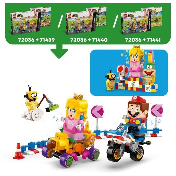 LEGO Super Mario 72036 Mario Kart – Bébé Peach et ensemble de grand prix - Jouet moto LEGO Super Mario 72036 Mario Kart – Bébé Peach et ensemble de grand prix - Jouet moto