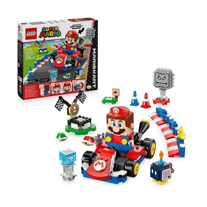 LEGO Mario Kart 72043 Mario Interactif et Kart Standard - Jouet enfant LEGO Mario Kart 72043 Mario Interactif et Kart Standard - Jouet enfant