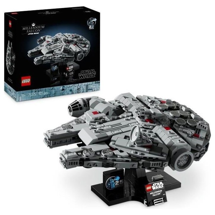 LEGO Star Wars 75375 Millennium Falcon, Set de Construction, Vaisseau Spatial, Adultes