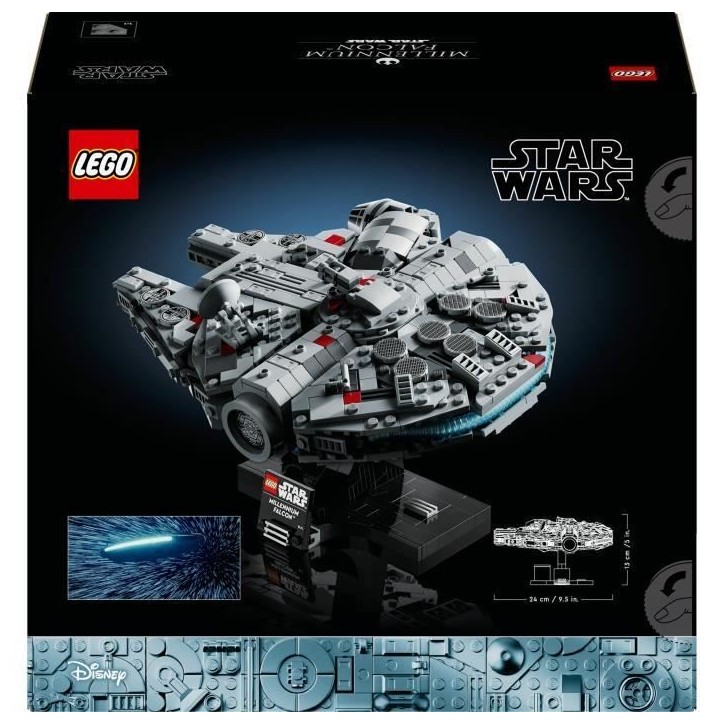 LEGO Star Wars 75375 Millennium Falcon, Set de Construction, Vaisseau Spatial, Adultes