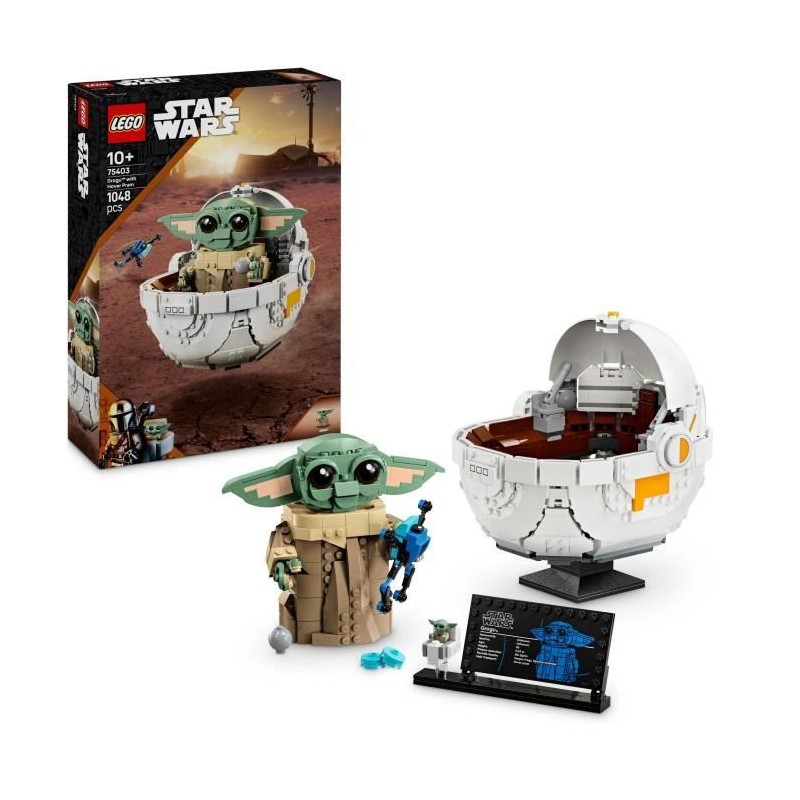 LEGO Star Wars : The Mandalorian 75403 Grogu et son landau - Jeu de co LEGO Star Wars : The Mandalorian 75403 Grogu et son landau - Jeu de co