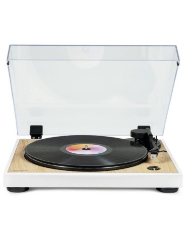 Platine vinyle THOMSON TT301 - Design bois et blanc - Tete de lecture Audio-Technica AT3600L - 33 et 45 tours