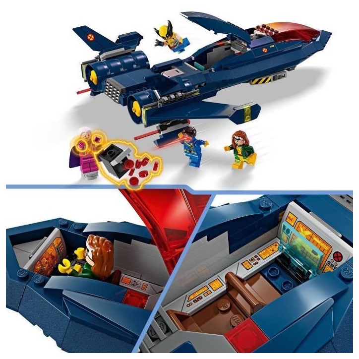LEGO 76281 Marvel Le X-Jet des X-Men, Jouet d'Avion, Chasseur avec Minifigurines de Super-Héros : Wolverine LEGO 76281 Marvel Le X-Jet des X-Men, Jouet d'Avion, Chasseur avec Minifigurines de Super-Héros : Wolverine