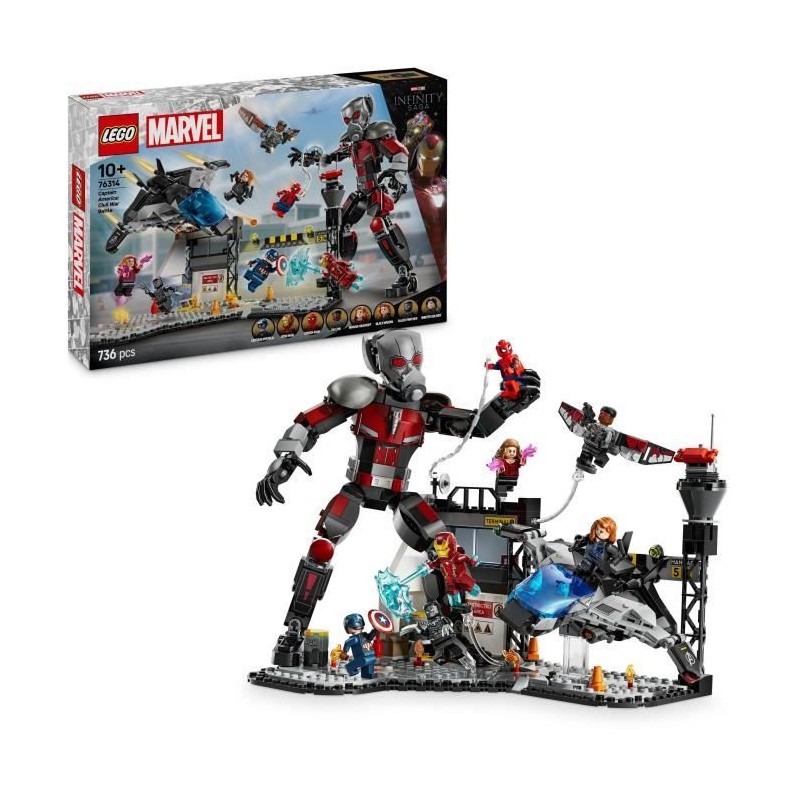 LEGO Marvel 76314 Le combat de Captain America : Civil War - Jouet pou