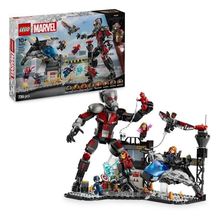 LEGO Marvel 76314 Le combat de Captain America : Civil War - Jouet pour garçon des 10 ans LEGO Marvel 76314 Le combat de Captain America : Civil War - Jouet pour garçon des 10 ans