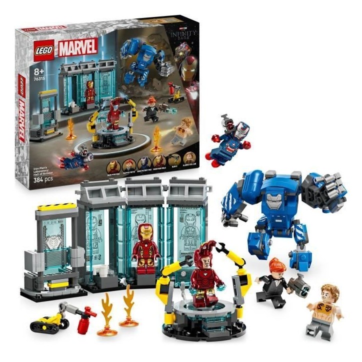 LEGO Marvel 76315 Le Laboratoire d'Iron Man : la Salle des Armures - Jouet garçon, 8 ans LEGO Marvel 76315 Le Laboratoire d'Iron Man : la Salle des Armures - Jouet garçon, 8 ans
