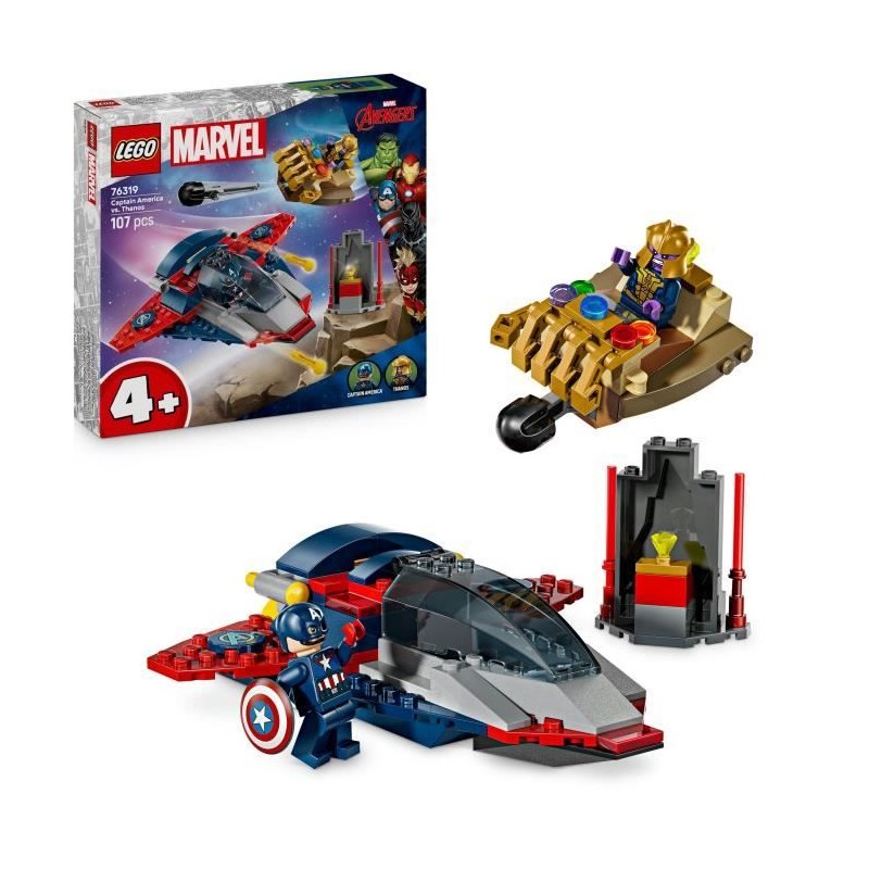 LEGO | Marvel 76319 Captain America contre Thanos - Jouet Avion pour E LEGO | Marvel 76319 Captain America contre Thanos - Jouet Avion pour E