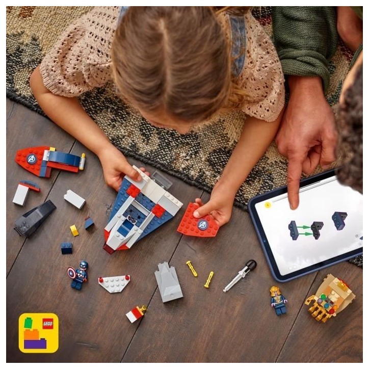 LEGO | Marvel 76319 Captain America contre Thanos - Jouet Avion pour Enfants des 4 ans