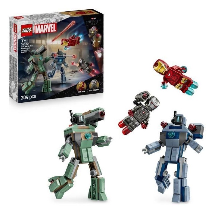 LEGO | Marvel 76320 Iron Man et War Machine Contre les Drones de Hammer - Jouet des 7 ans