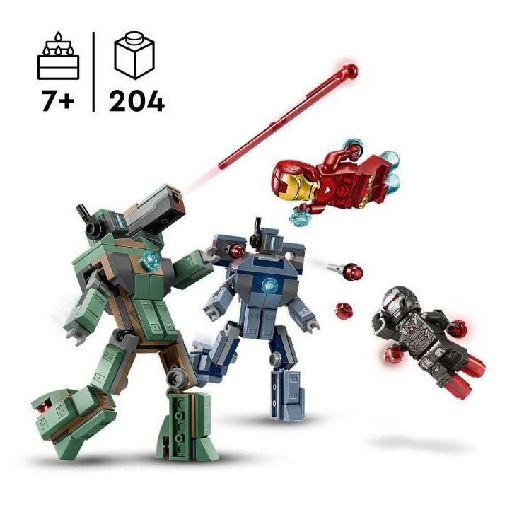 LEGO | Marvel 76320 Iron Man et War Machine Contre les Drones de Hammer - Jouet des 7 ans